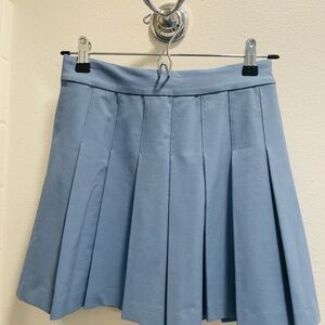 Aritzia Sunday Best Light Blue A-Line pleated mini Skirt